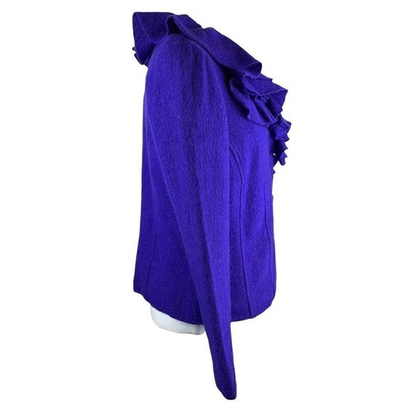 Ruffled collar 100% wool blazer (0203) - Picture 4 of 8